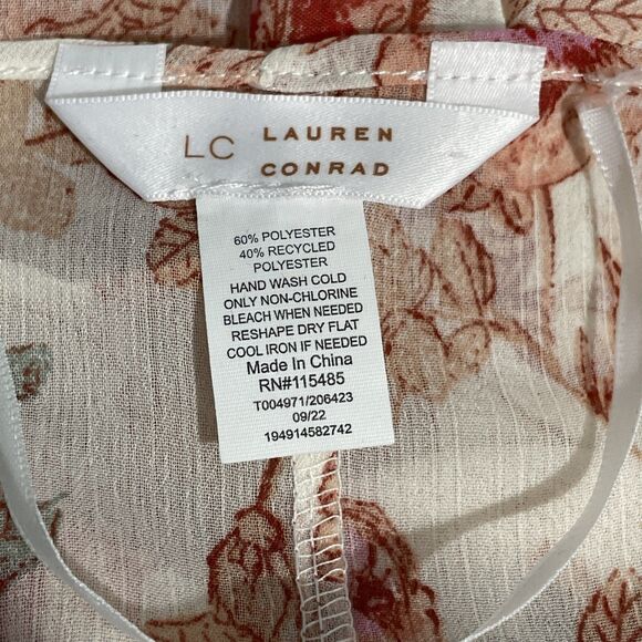 Lauren Conrad Women's Floral Sheer Front Tie Cardigan Cover Up Boho One Size - Picture 6 of 10